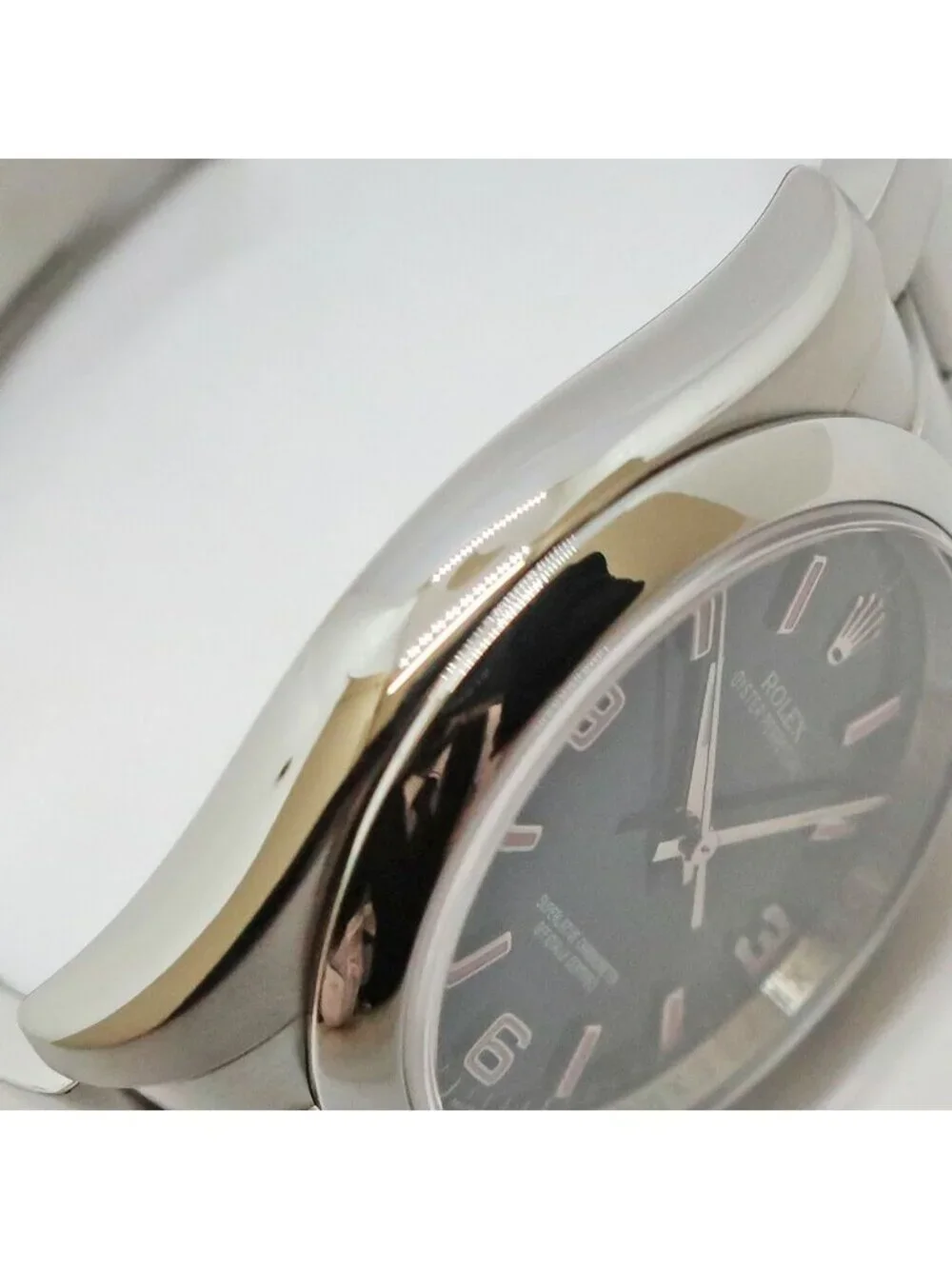 Rolex Oyster Perpetual 36 Black Pink SS Watch